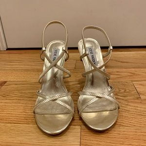Steve Madden gold thong high heels